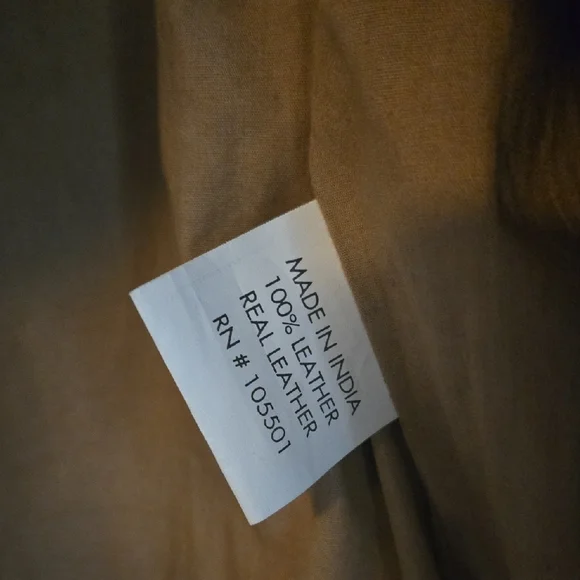 Double D Ranch Beige Leather Jacket with Blue Floral Details - Picture 7 of 16